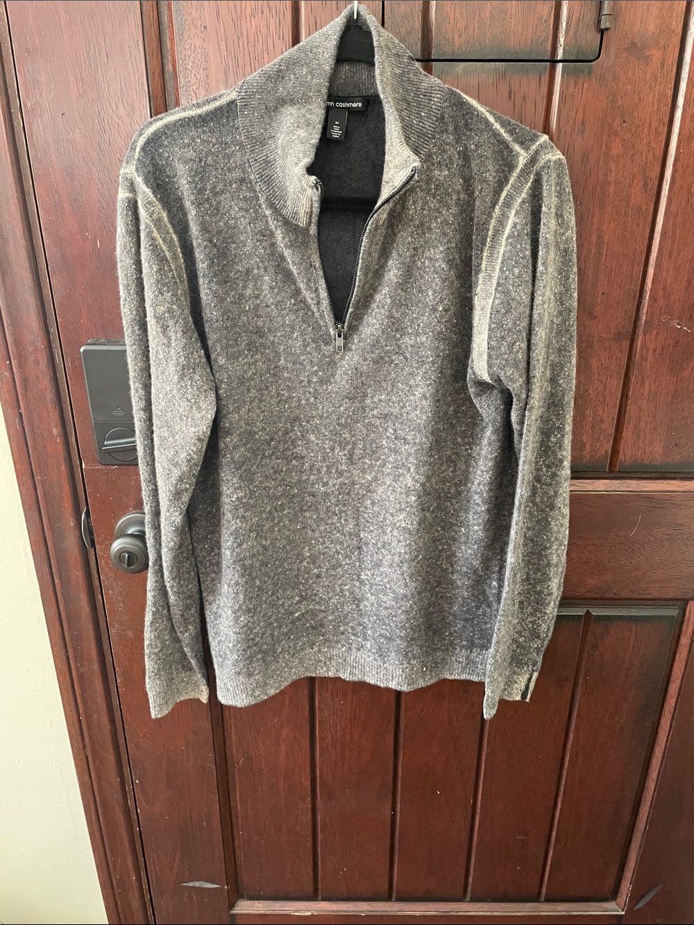 Autumn Cashmere Men’s Charcoal Zip-Neck Sweater